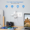 Picture of TESSAN US to India Plug Adapter, India Power Adapter with 4 American Outlets 3 USB Charger (1 USB C Port), Type D Travel Adaptor for USA to India Bangladesh Maldives Nepal Pakistan