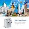 Picture of TESSAN US to India Plug Adapter, India Power Adapter with 4 American Outlets 3 USB Charger (1 USB C Port), Type D Travel Adaptor for USA to India Bangladesh Maldives Nepal Pakistan