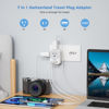 Picture of TESSAN Switzerland Power Adapter, Swiss Travel Adaptor with 4 American Outlets 3 USB Charger (1 USB C Port), Type J Plug for US to Switzerland Liechtenstein Rwanda Grey