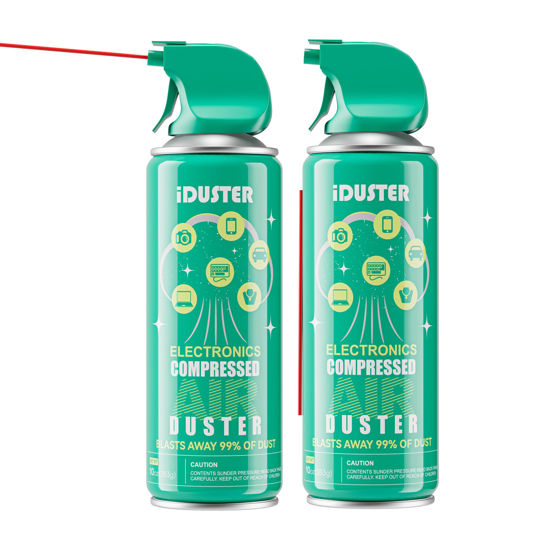 iDuster Disposable Compressed Air Duster, Computer Cleaner, 10 oz (2 Pack)