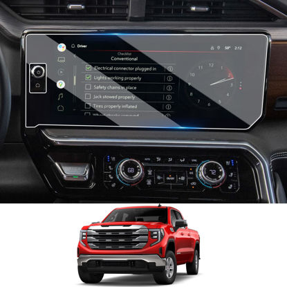 Picture of Moonlinks Tempered Glass Screen Protector Compatible with 2022 GMC Sierra 1500 SLE/SLT/AT4/AT4X/Denali,High Definition 9H Hardness Protective Foil for 13.4" Navigation Display Touchscreen