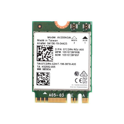 Picture of REKONG WiFi 6 AX200NGW M.2 2230 WiFi Network Card Dual Band 160MHz MU-MIMO 802.11AC AX 3000Mbps 2.4Ghz 5Ghz BT5.2 AX200 Wireless Adapter OFDMA Support vPro Miracast Only for Windows 10/11,64 bit