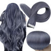 Picture of Full Shine Blue Tape in Hair Extensions 12 Inch Tape in Hair Extensions Human Hair for Women 20 Gram Tape in Extensions Real Remy Straight Hair