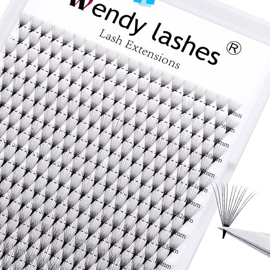 Picture of Lash Extension Premade Fans Eyelash Extensions 320PCS Pre Made Fans Lash Extensions 8D/10D/12D Lashes Extension 0.07mm C/D Curl Promades Eyelash Fans Mixed Length 9-16/13-20mm Eyelash Extension(12D-0.07-C, 916mm Mixed Tray)