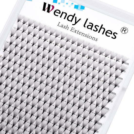 Picture of Lash Extension Premade Fans Eyelash Extensions 320PCS Pre Made Fans Lash Extensions 8D/10D/12D Lashes Extension 0.07mm C/D Curl Promades Eyelash Fans Mixed Length 9-16/13-20mm Eyelash Extension(12D-0.07-D, 916mm Mixed Tray)