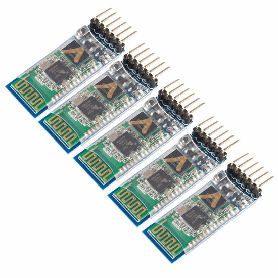 Picture of 5PCS HC-05 Wireless Bluetooth Receiver RF Serial Transceiver Module Master Slave Integrated Bluetooth Module 6 Pin Wireless Serial Port Communication BT Module