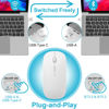 Picture of Bluetooth Wireless Mouse for MacBook Air Mac Pro Laptop Computer iPad Pad PC Optical Rechargeable Silent Mouse with Dual Mode Switch Mouse Bluetooth 5.2/3.0 and 2.4GHz USB Type-C Receiver (Silvery)