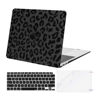 Picture of MOSISO Compatible with MacBook Air 13 inch Case 2022 2021 2020 2019 2018 Release A2337 M1 A2179 A1932 Retina Display, Plastic Leopard Grain Hard Shell Case&Keyboard Cover&Screen Protector, Black