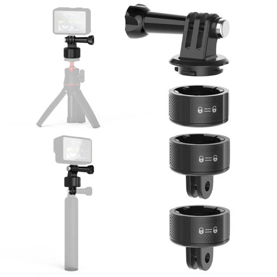 Picture of SUREWO Quick Release Base Mount Kit for GoPro,Magnetic Suction & Swivel Lock Adapter Compatible with GoPro Hero 11 10 9 8 7 6 5 Black,DJI Osmo Action,Crosstour/Campark/AkASO and More