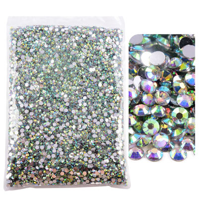 Picture of BLINGINBOX 50000pcs Flatback Rhinestones,Resin Non Hotfix Rhinestones Large Quantity Wholesale for Crafts DIY Creative Design,Clothes,Makeup,Nail Art (3mm=0.12",Crystal AB)