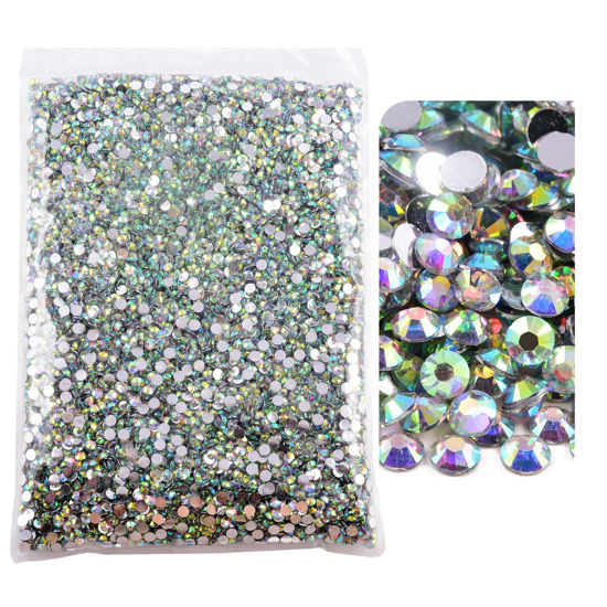 Picture of BLINGINBOX 50000pcs Flatback Rhinestones,Resin Non Hotfix Rhinestones Large Quantity Wholesale for Crafts DIY Creative Design,Clothes,Makeup,Nail Art (3mm=0.12",Crystal AB)