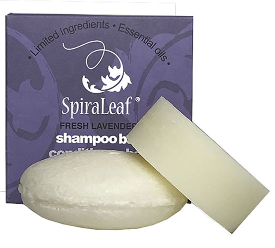 Picture of SpiraLeaf Shampoo Bar & Conditioner Bar Set, FRESH LAVENDER Pure Essential Oils, Light Scent, Limited Ingredients, Concentrated Formula, Made USA, Zero Waste, Color-Fragrance Free, Travel Ready