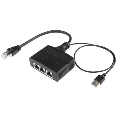 Picture of SinLoon RJ45 Network Splitter Adapter, Ethernet Cable Splitter, 1 to 3 Internet Splitter 100Mbps High Speed LAN Network Splitter,3 Devices Share The Internet at The Same Time (Black Male 1 to 3)