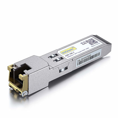 Picture of 1.25G SFP-T, 1000BASE-T Copper SFP, SFP to RJ45 SFP, Compatible with Netgear AGM734, Ubiquiti UniFi UF-RJ45-1G, D-Link, Supermicro, TP-Link, Broadcom and More.