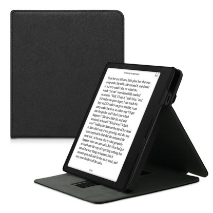 Picture of kwmobile Cover Compatible with Kobo Sage - Case with Strap + Stand - Black