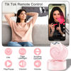 Picture of Bluetooth Remote Control for TIK Tok Page Turner, Chrxbei Scrolling Ring for iPhone, iPad, Phone, iOS, Android, Clicker Selfie Button Camera Shutter Video Recording with Charging Case - Pink