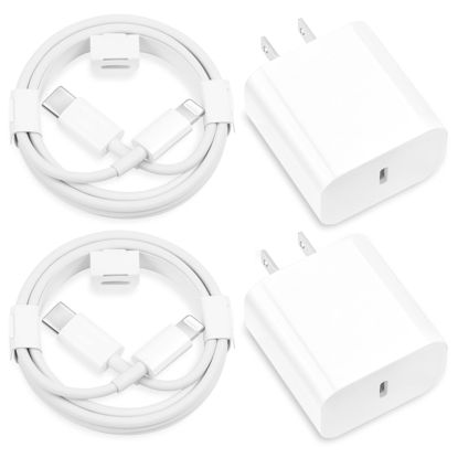 Picture of iPhone Fast Charger,【Apple MFi Certified】 2Pack 20W Type C Fast Charging Block with 6FT USB C to Lightning Cable Cord Compatible with iPhone 14/13/12/11/Pro/Pro Max/11/Xs Max/XR/X,iPad