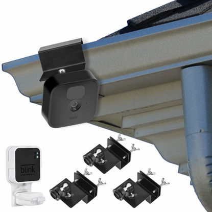 Picture of 3Pack Gutter Mount for Blink Outdoor (3rd Gen) XT3, with Outlet Wall Mount for Blink Sync Module 2, Perfect Vision for Your Blink Surveillance Camera - Black