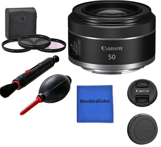 Picture of Canon RF 50mm f/1.8 STM Lens + Pro Accessory Kit: Front and Rear Lens Caps, Deluxe Cleaning Kit, 3pc 43mm Filter Kit - International Version (1 Year Warranty)