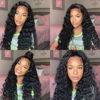 Picture of Water Wave Lace Front Wigs Human Hair Brazilian 180% Density Virgin Hair 4X4 Deep Curly Lace Closure Wigs for Black Women Pre Plucked with Baby Hair Natural Color (28 Inch,Water Lace Closure Wigs)