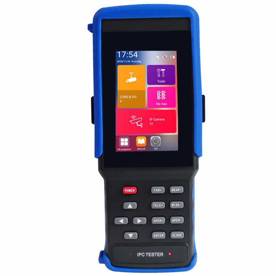 Picture of IP Camera Tester CCTV Tester 4 Inch Touch Screen H.265 IP/CVBS/CVI/TVI/AHD/Analog Camera Tester Built in WiFi, PoE Power Output,PTZ Control, 5-in-1 Multi-Function