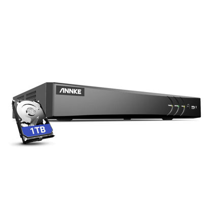 Picture of ANNKE 4K 8 Channel AI DVR with Human/Vehicle Detection, 5-in-1 H.265+ Security Digital Video Recorder Works with Alexa, Supports 8CH Analog and 4CH 8MP IP Cameras for Home CCTV System, 1TB Hard Drive