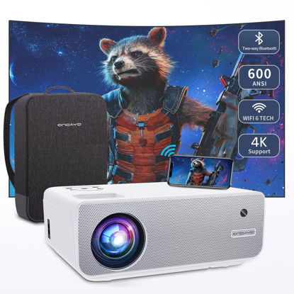 Picture of Projector, Outdoor Projector 4K Supported, 600ANSI 20000 LUMENS, ONOAYO 1080P Movie Projector for Outdoor Use with WiFi Bluetooth, Compatible with iOS/Android/PC/PS4/TV Stick/HDMI/USB