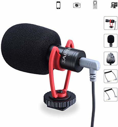 Picture of Universal Video Microphone for YouTube Vlogging Facebook Recording, Shotgun Mic Compatible with iPhone/Android Smartphones, Canon EOS/Nikon DSLR Cameras and Camcorders for osmo Mobile 3 Smooth 4