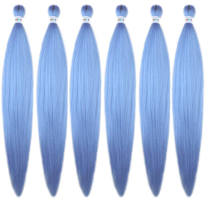 Picture of Baby Blue Braiding Hair Pre Stretched Kanekalon Prestretched Braiding Hair Pack of 6 By Leticia