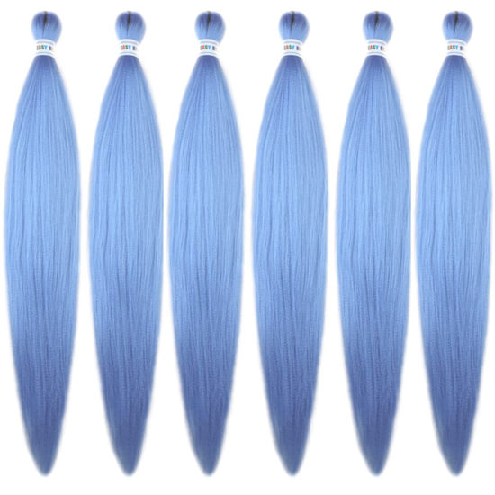 Picture of Baby Blue Braiding Hair Pre Stretched Kanekalon Prestretched Braiding Hair Pack of 6 By Leticia