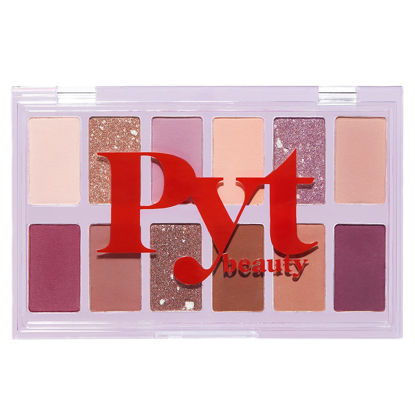 Picture of PYT BEAUTY Highly Pigmented Eyeshadow Palette with Rowdy Rose Nude Shades, Hypoallergenic, Vegan Makeup, 1 Count, Talc Free