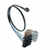 Picture of 10Gtek# Internal Mini-SAS HD SFF-8643 to (4) 29-Pin SAS (SFF-8482) Fan-Out SAS Cable with IDE Molex 4Pin SATA Power, 12Gb/s, 1-m(3.3 ft)