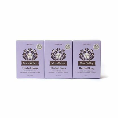 Picture of Moon Valley Organics Natural Body Wash and Face Wash Soap Bar Natural Bar Soap, Pack of 3, Lavender