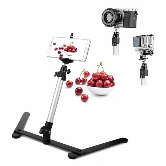 Picture of Photo Copy Pico Projector Stand Overhead Phone Mount Adjustable Tabletop Teaching Online Stand for Live Streaming Baking Crafting Demo Online Video and Draw Recording