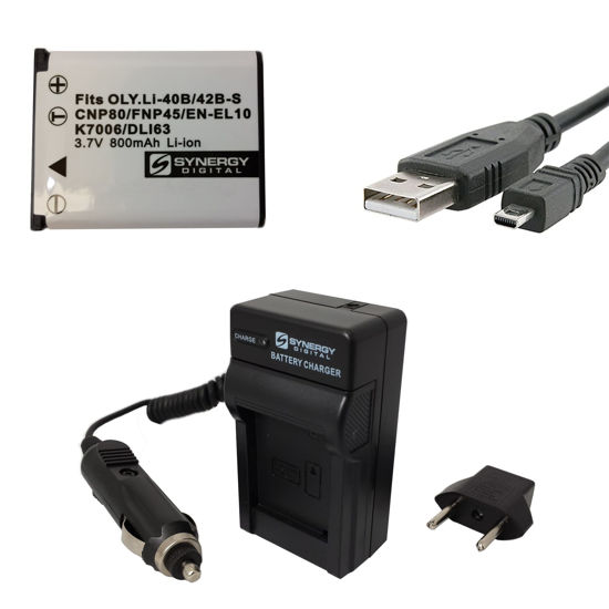 Picture of Olympus FE-230 Digital Camera Accessory Kit Includes: USB8PIN USB Cable, SDM-141 Charger, SDLI40B Battery