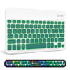 Picture of XIWMIX Ultra-Slim Wireless Bluetooth Keyboard-7 Colors Backlit Universal Rechargeable Portable Keyboard for Apple iPad Samsung Tablet iPhone Smartphone and Other iOS Android Windows Device-White&Green