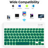 Picture of XIWMIX Ultra-Slim Wireless Bluetooth Keyboard-7 Colors Backlit Universal Rechargeable Portable Keyboard for Apple iPad Samsung Tablet iPhone Smartphone and Other iOS Android Windows Device-White&Green