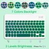 Picture of XIWMIX Ultra-Slim Wireless Bluetooth Keyboard-7 Colors Backlit Universal Rechargeable Portable Keyboard for Apple iPad Samsung Tablet iPhone Smartphone and Other iOS Android Windows Device-White&Green