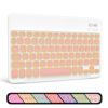 Picture of XIWMIX Ultra-Slim Wireless Bluetooth Keyboard-7 Colors Backlit Universal Rechargeable Portable Keyboard for Apple iPad Samsung Tablet iPhone Smartphone and Other iOS Android Windows Devices-White&Pink