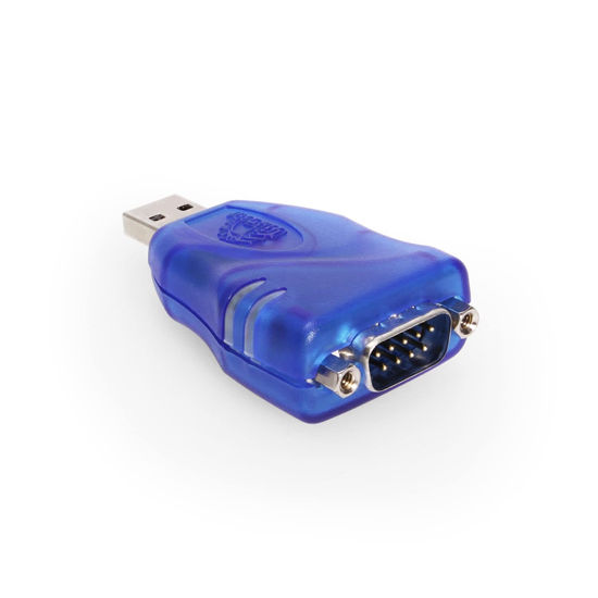 Picture of USBGear Mini USB 2.0 to RS-232 DB-9 Serial Adapter w/ 15kV ESD Protection & 3ft. USB Extension Cable