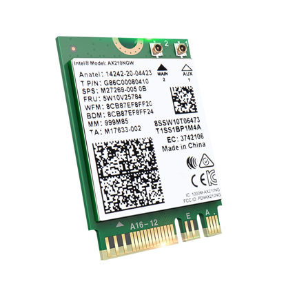 Picture of AX210NGW WiFi 6E Wireless Card for Laptop, Bluetooth 5.3, Wpa3, 6GHz Tri Band Wireless Module with MU-MIMO, OFDMA, Ultra-Low Latency, NGFF, Supports Windows 11/10 (64bit)