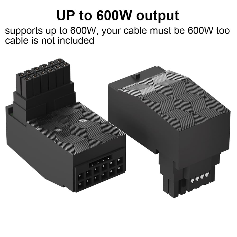 Getuscart 12vhpwr 90 Degree Adapter 16 Pin Gpu Power Connector 600w