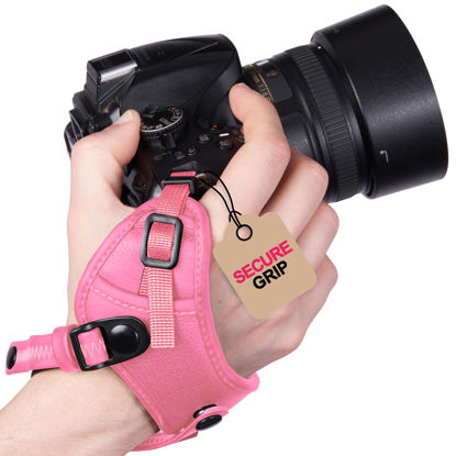 Picture of Camera Wrist Strap, Rapid Fire Secure Pink Camera Hand Strap, Compatible with Sony Mirrorless and DSLR Cameras, Wrist Grip Camera Straps, Camera Wrist Straps for Photographers Canon Camera Hand Strap