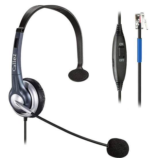 Picture of Callez RJ9 Phone Headset for Cisco Office Phones, Corded Telephone Headset with Microphone Noise Cancelling for Cisco IP Phones 6941 7811 7841 7941 7942 7945 7962 7965 7975 8841 8845 8851 8861 8945