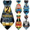 Picture of Original Stick'Nsnap (TM) 17 Baby Monthly Necktie Onesie Stickers - "Happy Heroes" (TM) Milestones for 12 Months +5 Bonus Milestones