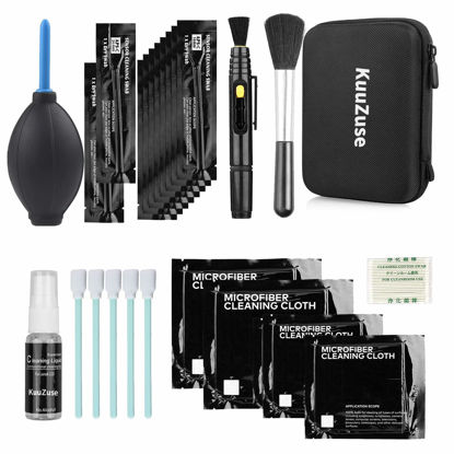 Picture of KuuZuse Professional DSLR Camera Cleaning Kit with APS-C Cleaning Swabs, Microfiber Cloths, Camera Cleaning Pen, for Camera Lens, Optical Lens and Digital SLR Cameras.