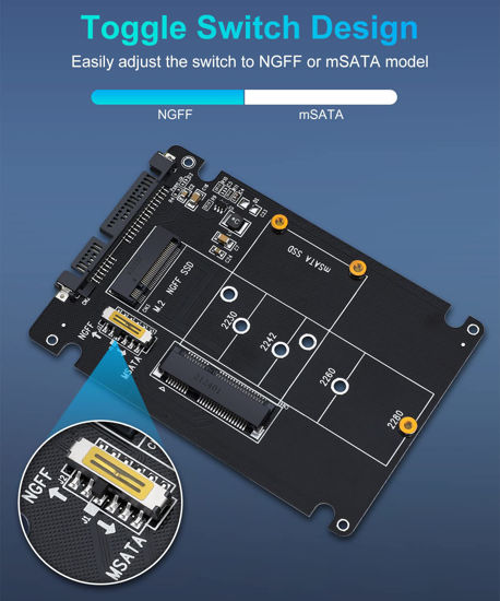 GetUSCart- ZEXMTE M.2 NGFF or mSATA to USB 3.0 Adapter 2-in-1 NGFF or ...