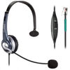 Picture of Callez Wired Telephone Headset Mono, Call Center RJ9 Phone Headset with Noise Canceling Mic Compatible with ShoreTel 480 Plantronics T10 Polycom Zultys Toshiba NEC DT300 Landline Deskphones (C300A2)