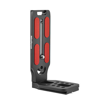 Picture of Universal Camera L Plate Bracket, MINIFOCUS Vertical Horizontal Available DSLR L-Plate with QR Arca Swiss Plate for Digital Camera Tripod Monopod