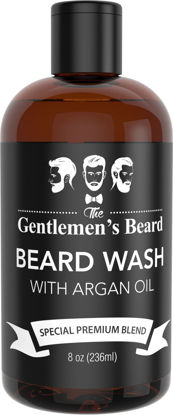 Picture of Beard Wash Shampoo with Argan Oil - Aids Growth and Volume - Beard Shampoo & Softener for Men with Essential Oils - Best Beard Grooming Products for All Types of Beards - Handcrafted in the USA